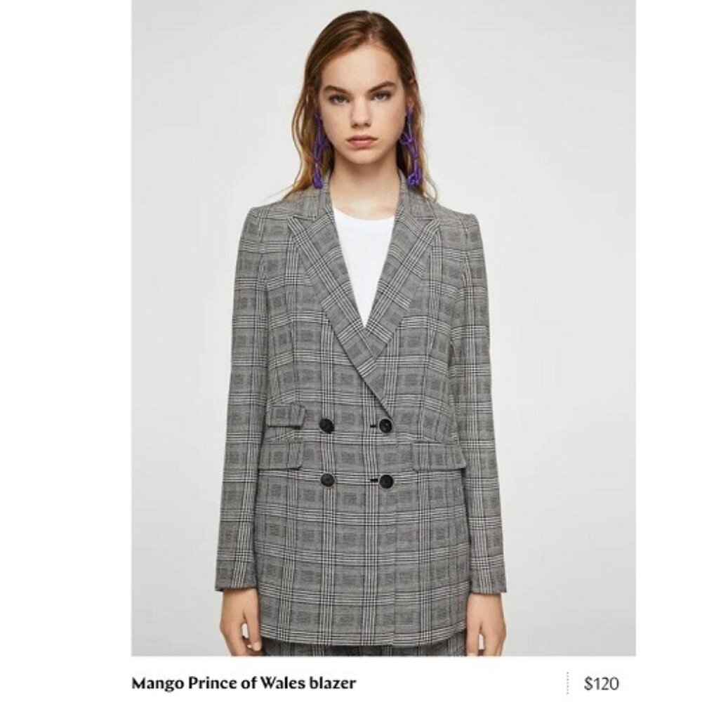 Mango Prince Of Wales Blazer size S
